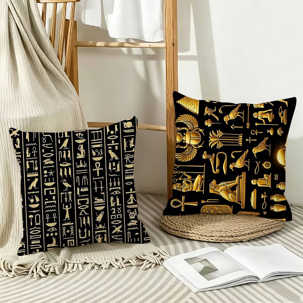 Home Textiles Egypt - SERIN A-Antik Mısır hiyeroglif Yastık Kılıfı