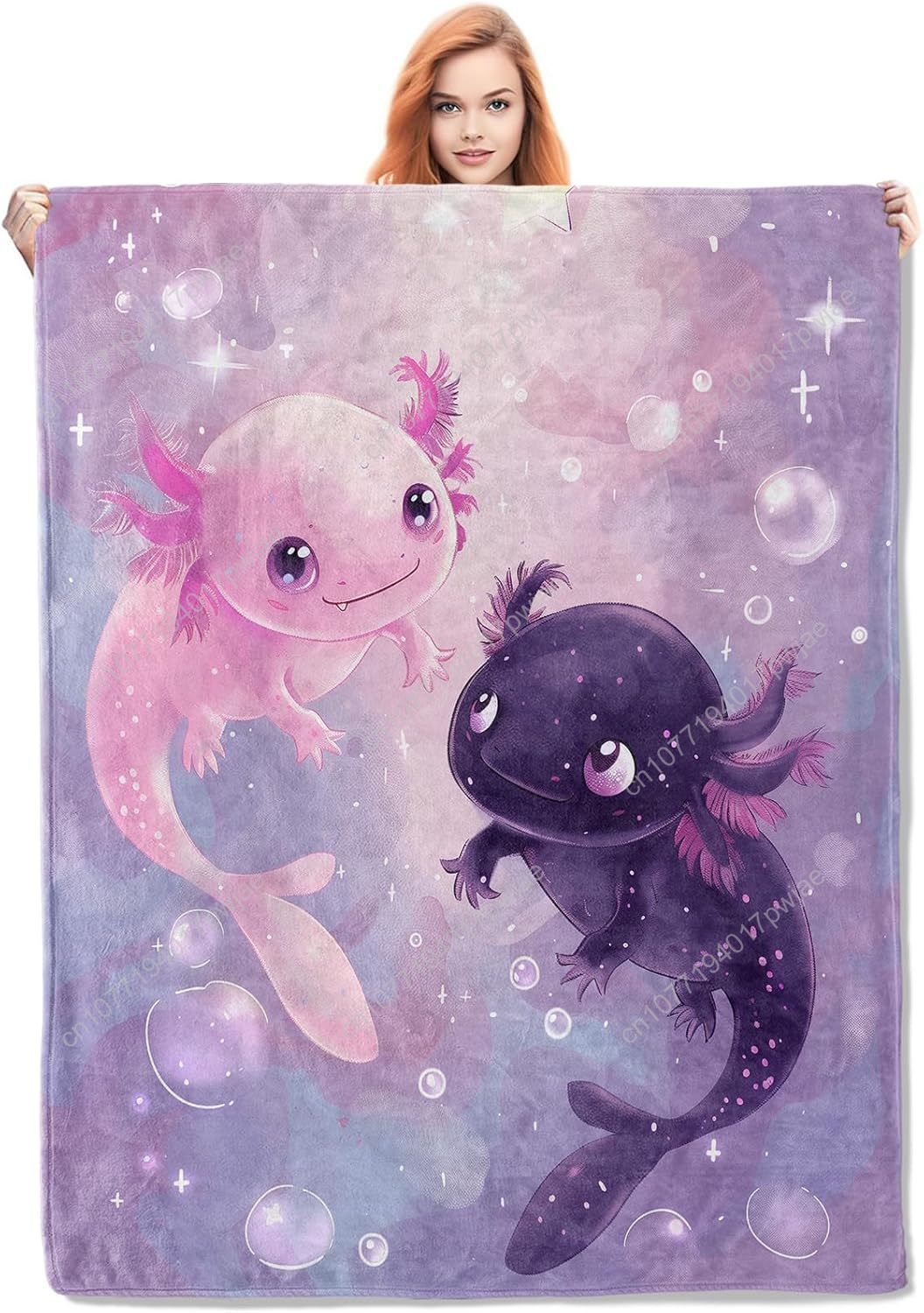 Home Textiles Towel - Axolotl Battaniyesi Sevimli Axolotllar Flanel Battaniyeler