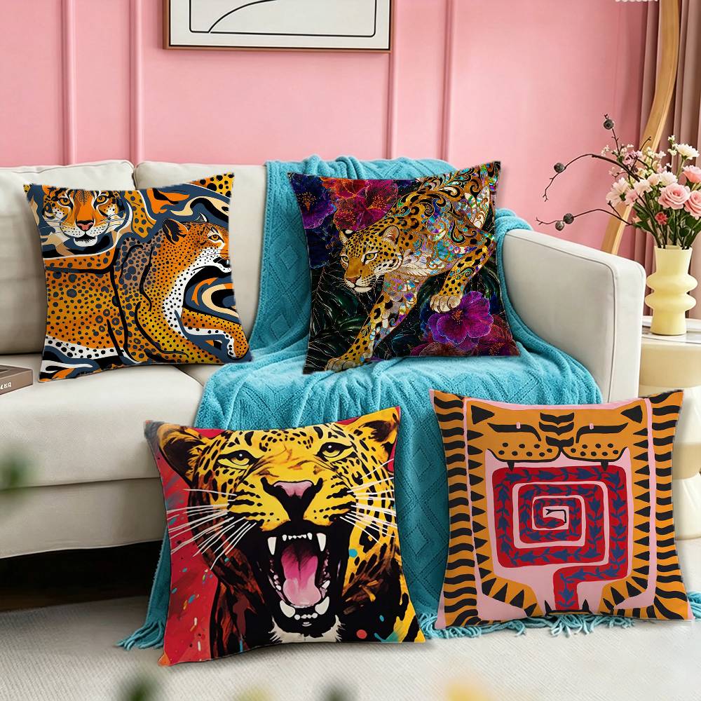 Home Textiles Egypt - Mısır Renkli Soyut Kaplan Ve Leopar