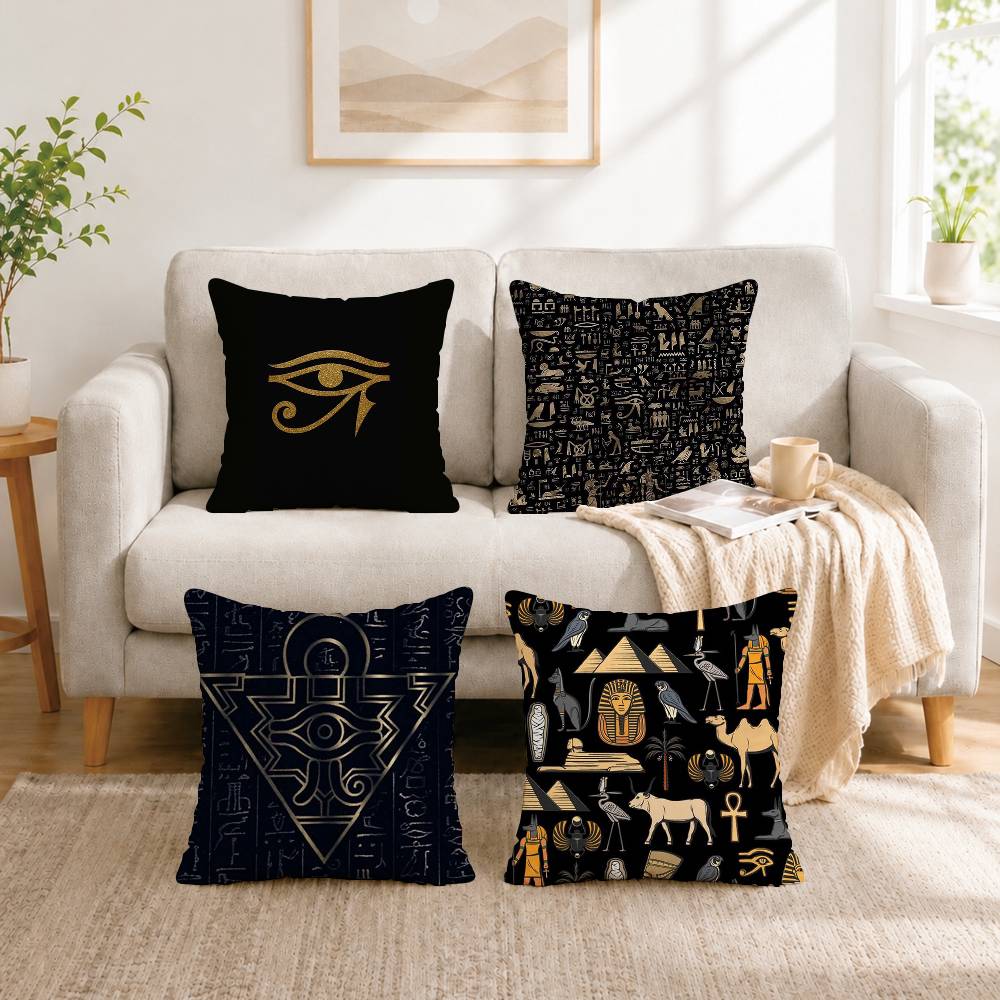 Home Textiles Egypt - Antik Mısır hieroglif Kare Çift Taraflı