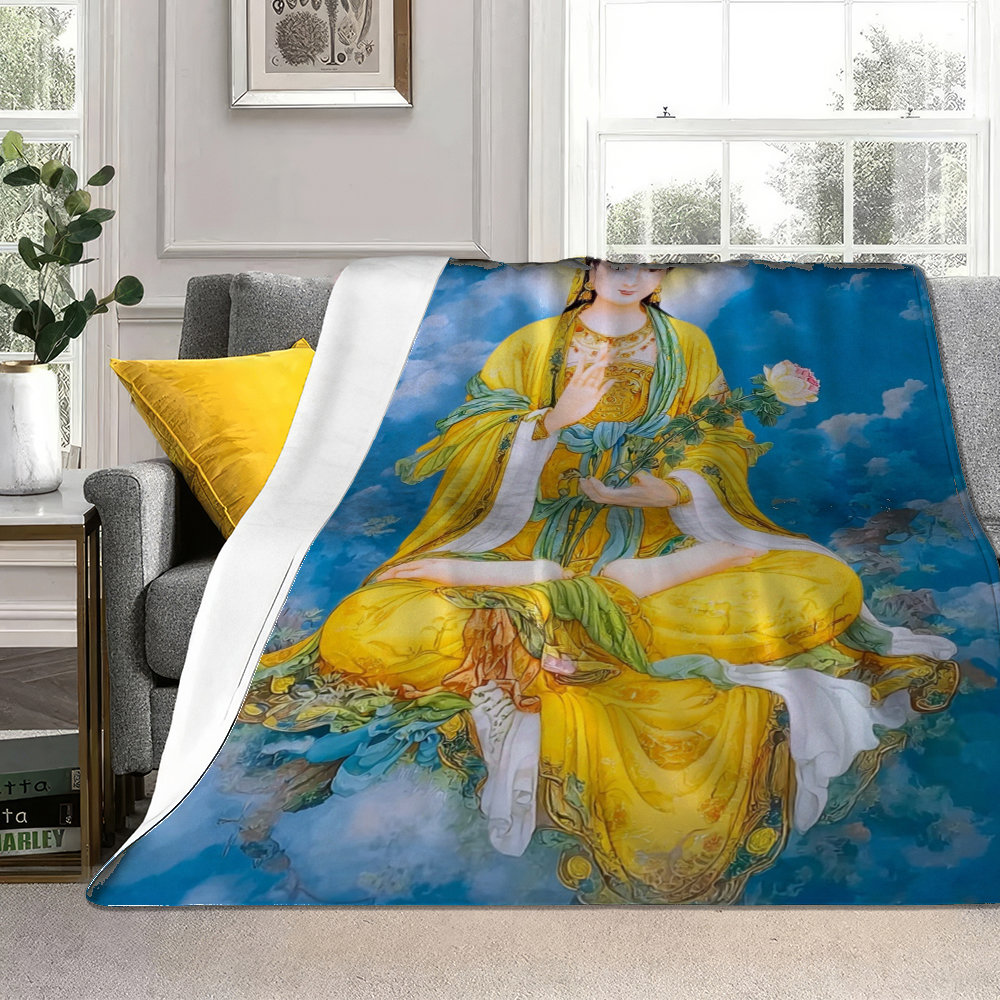 Guanyin Bodhisattva baskılı fl - Home Textiles Images incelemesi ve fiyatı