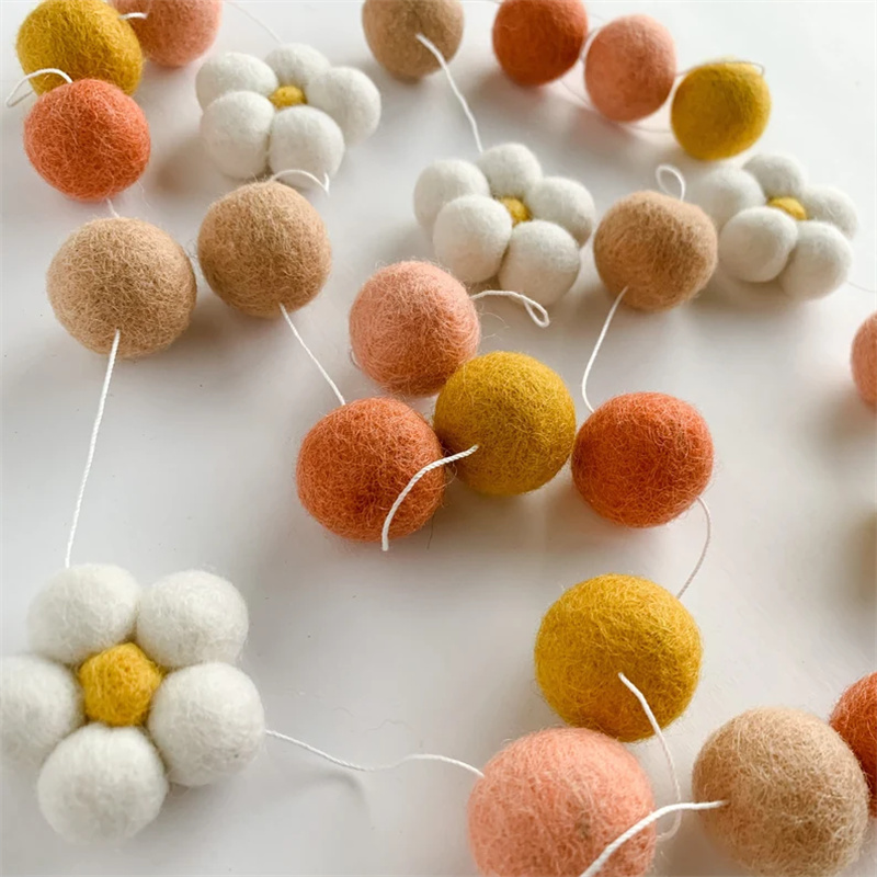 Yün Keçe Topları Papatya Çiçeğ - Home Textiles Photos incelemesi ve fiyatı