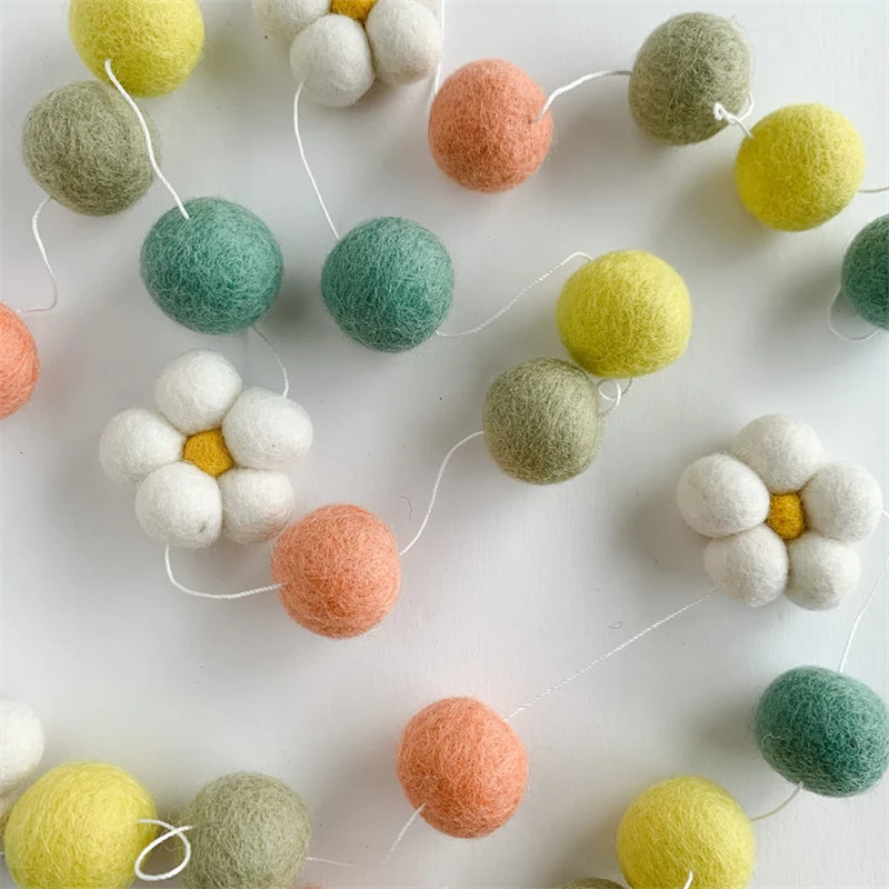Yün Keçe Topları Papatya Çiçeğ - Home Textiles Photos incelemesi ve fiyatı